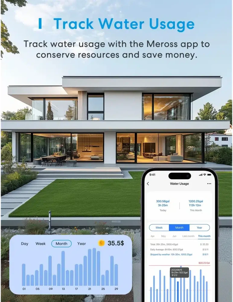 MEROSS MST100-EU išmanusis laistymo valdiklis su Wi-Fi
