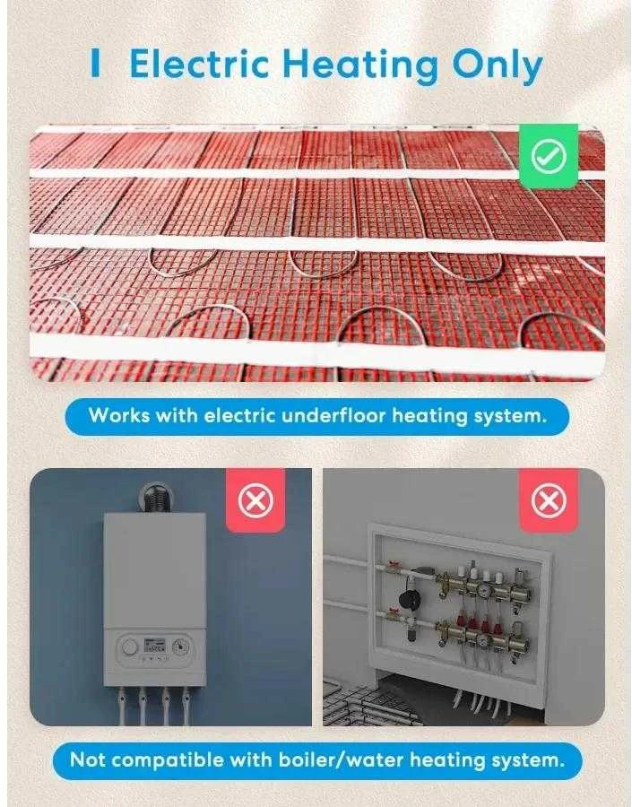 Meross MTS215MA 16A Wifi Matter išmanus termostatas elektriniam grindų šildymui, baltas