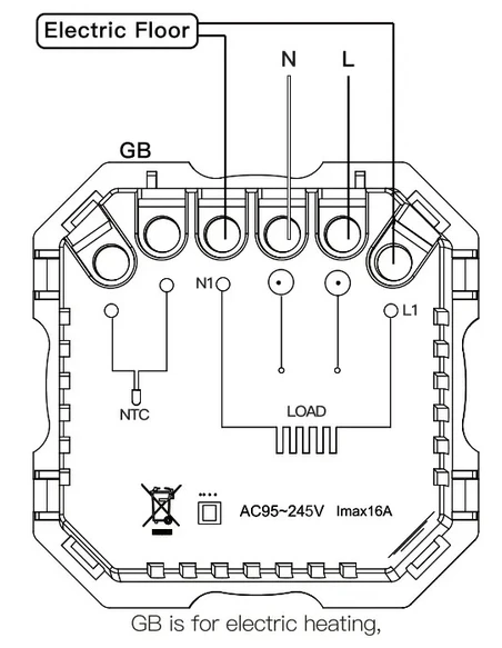 Moes Star Ring Zigbee išmanusis termostatas elektriniam šildymui 16A GB, baltas