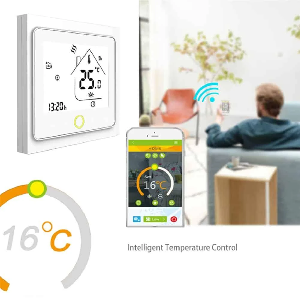 Moes WHT-022-GB Termostatas elektrinei šildymo sistemai su temperatūros sensoriumi grindims