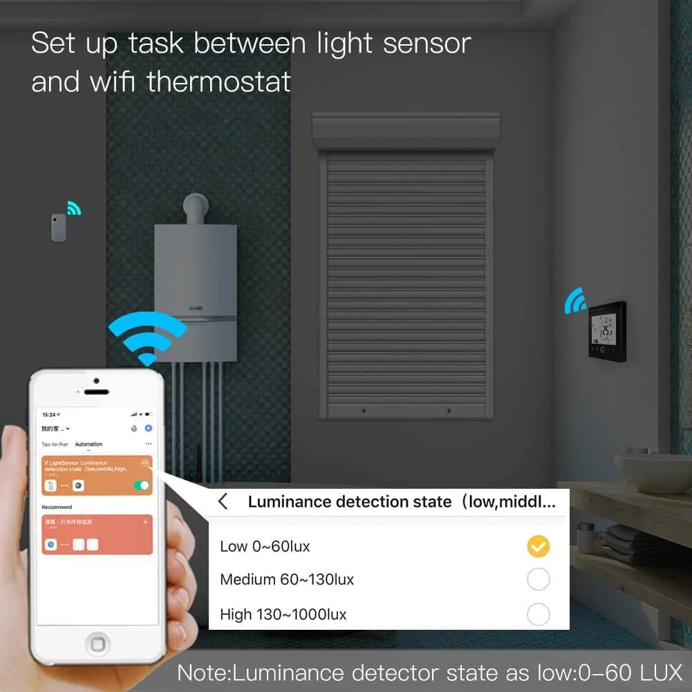 Moes WSS-LS wifi išmanusis šviesos sensorius valdomas programėle Tuya / Smart life