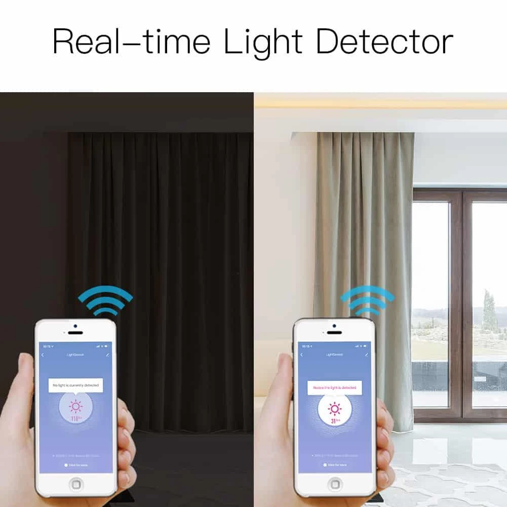 Moes WSS-LS wifi išmanusis šviesos sensorius valdomas programėle Tuya / Smart life
