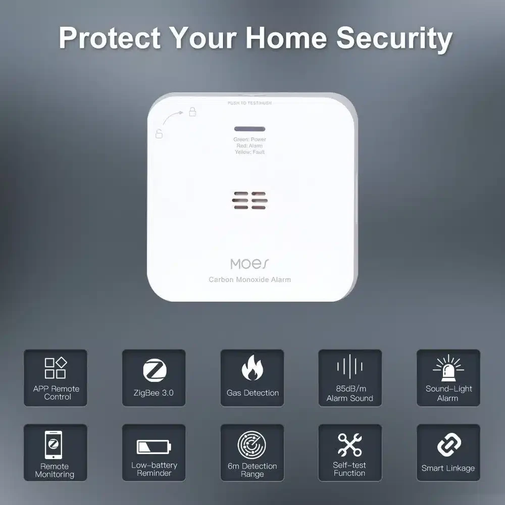 MOES ZigBee išmanus anglies monoksido (CO) detektorius