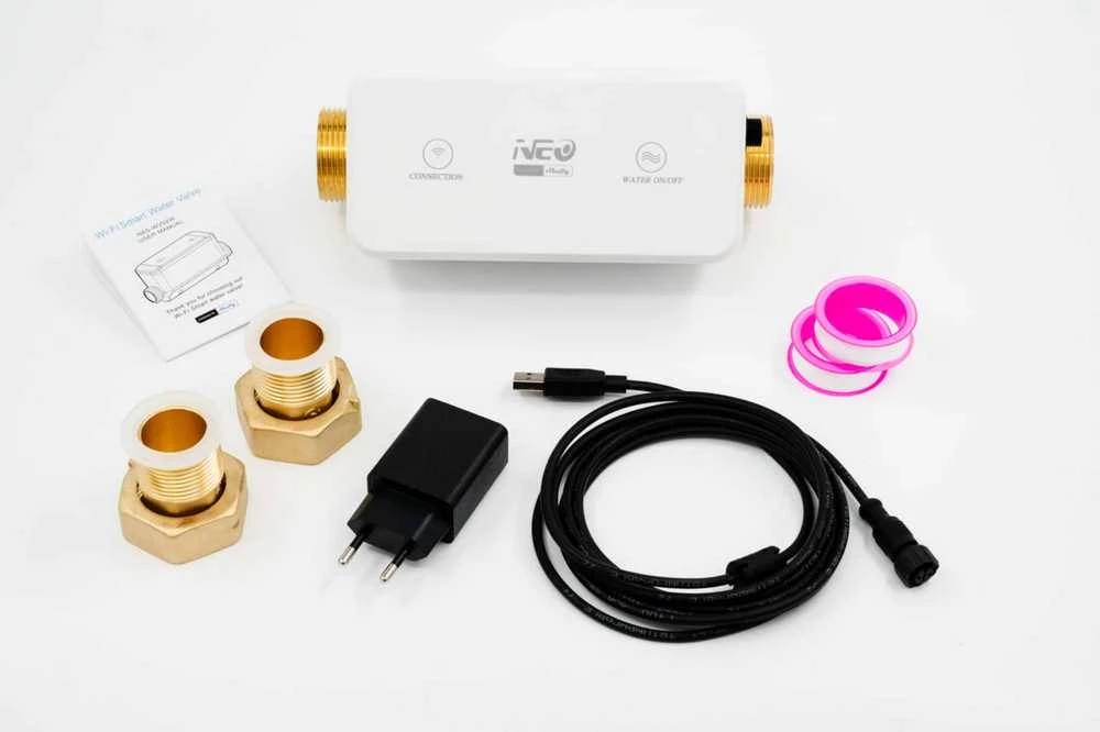 NEO Powered By Shelly Wi-Fi išmanusis vandens vožtuvas, ultragarsinis mtavimas NAS-WV02W