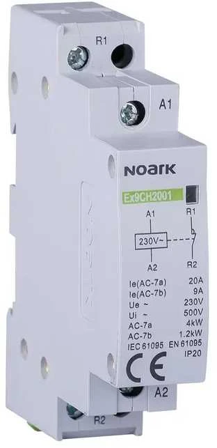 Noark modulinis kontaktorius / relė EX9CH20 20A 2NO (230V AC ritė)