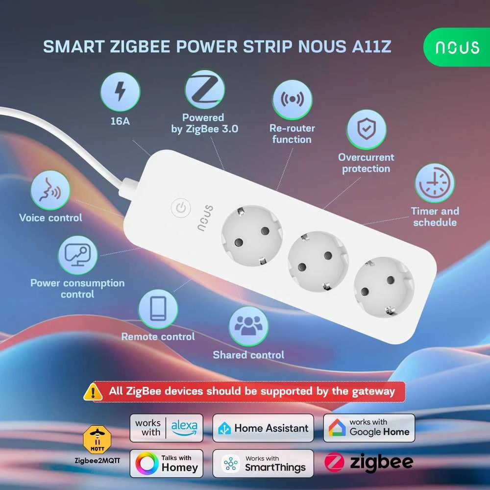 Nous A11Z Išmanusis Zigbee prailgintojas 16A