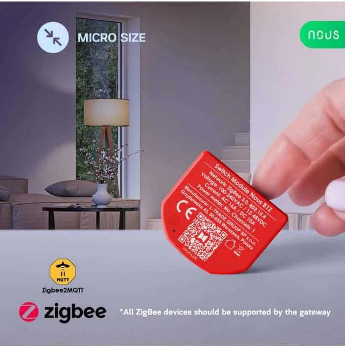 NOUS B1Z Zigbee 1 kanalo relė 16A