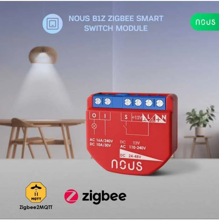 NOUS B1Z Zigbee 1 kanalo relė 16A