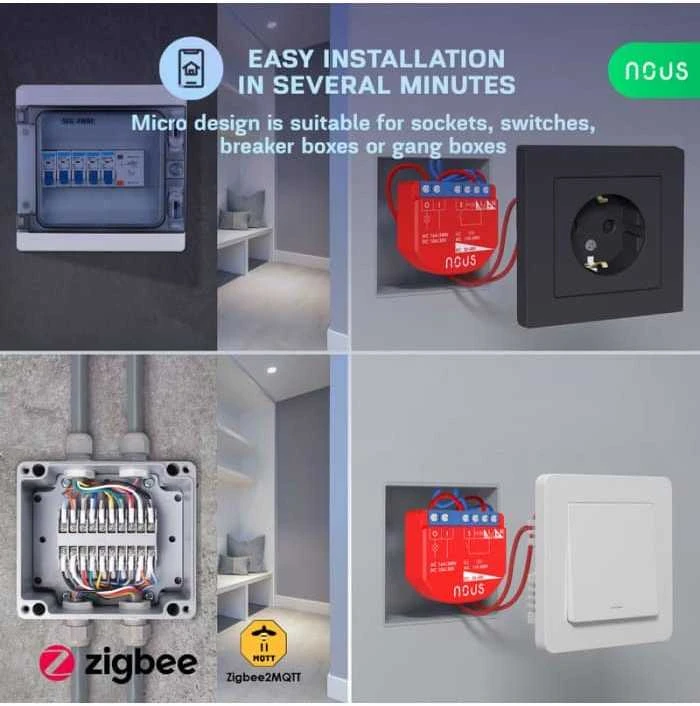 NOUS B1Z Zigbee 1 kanalo relė 16A