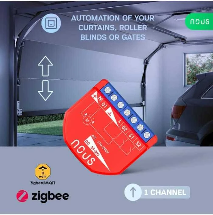 NOUS B4Z Zigbee variklio (užuolaidų) valdiklis