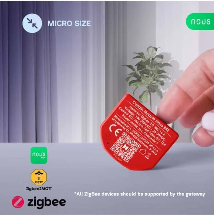 NOUS B4Z Zigbee variklio (užuolaidų) valdiklis