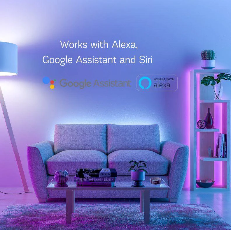 Skaitmeninės LED juostos komplektas su Wi-Fi valdikliu ir maitinimo šaltiniu, RGB IC, 10m, 36W, TUYA / Smart Life, NOUS