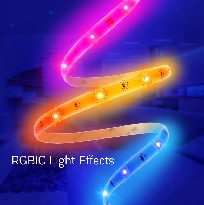 Skaitmeninės LED juostos komplektas su Wi-Fi valdikliu ir maitinimo šaltiniu, RGB IC, 10m, 36W, TUYA / Smart Life, NOUS