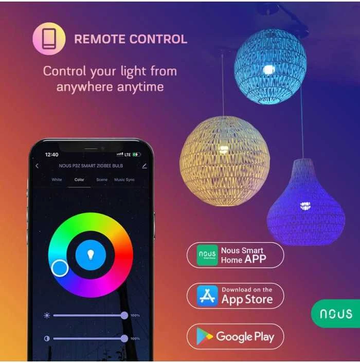 NOUS P3Z Zigbee išmanioji lemputė RGB E27 TUYA