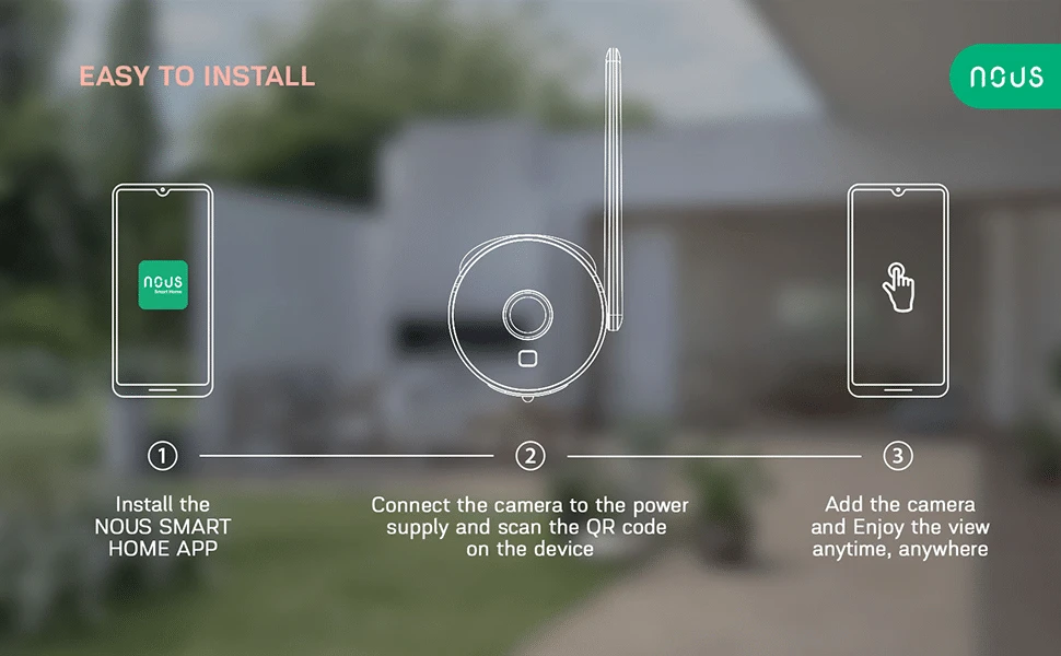 Nous W7P Bullet bevielė išmanioji Wifi kamera 3MP TUYA, Smart Life, NOUS