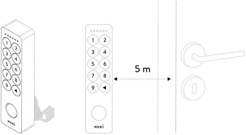 Nuki klaviatūra 2.0 Bluetooth klaviatūra su piršto antspaudu Nuki spynoms