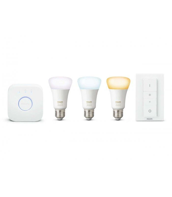 Išmanaus apšvietimo rinkinys Philips Hue 3x E27 lemputės + reguliatoriaus jungiklis