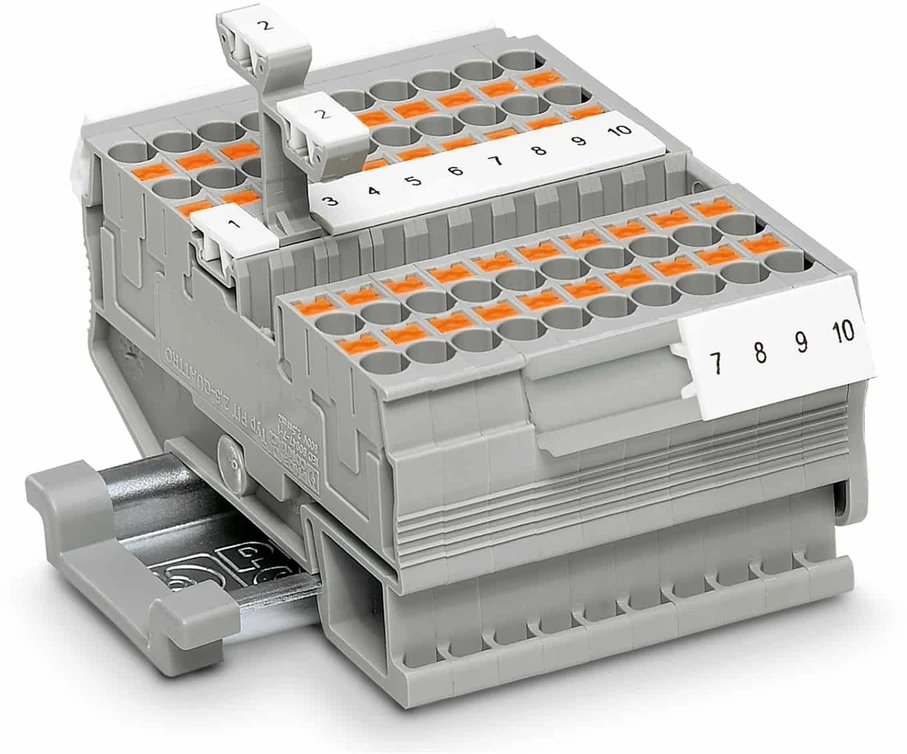 Phoenix Contact PT 2.5-QUATTRO DIN bėgelio rinklė 2,5mm² Push-in, pilka