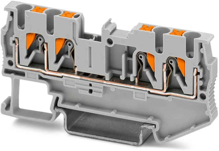 Phoenix Contact PT 2.5-QUATTRO DIN bėgelio rinklė 2,5mm² Push-in, pilka