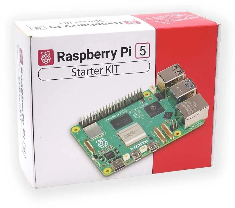 Raspberry Pi 5 StarterKit WiFi 8GB RAM 32GB Micro SD su oficialiais priedais