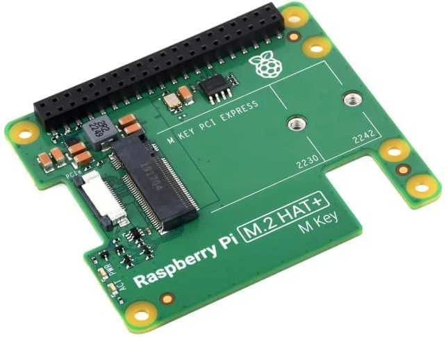 Raspberry Pi M.2 HAT+ – perdanga, skirta NVMe diskams ir M.2 priedams, skirta Raspberry Pi 5