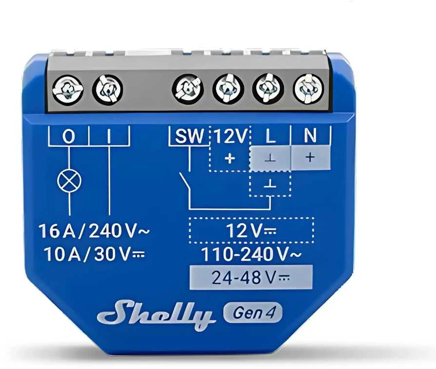 Shelly 1 Gen4 1 kanalo relė 16A (WiFi, Bluetooth, Zigbee, Matter)