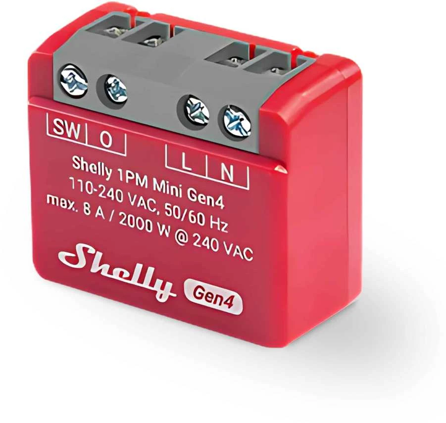 Shelly 1PM Mini Gen4 1 kanalo relė 8A (WiFi, Bluetooth, Zigbee, Matter ...
