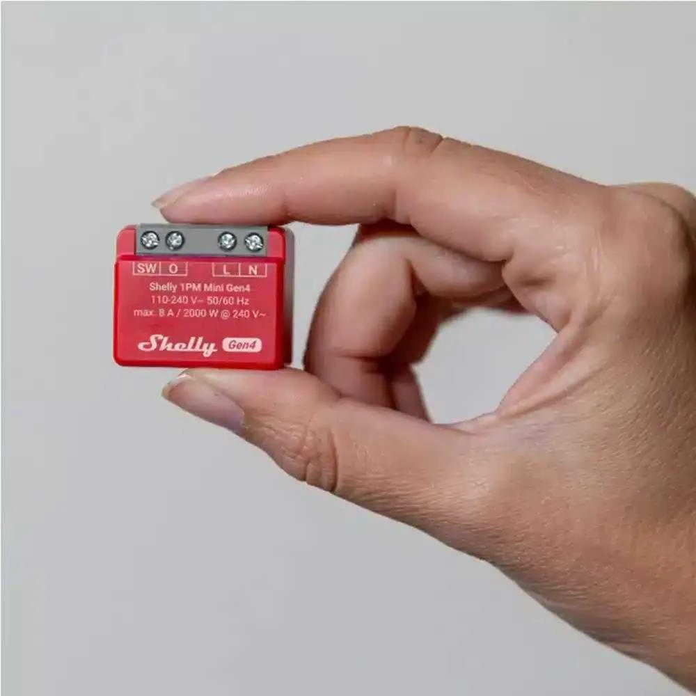 Shelly 1PM Mini Gen4 1 kanalo relė 8A (WiFi, Bluetooth, Zigbee, Matter)
