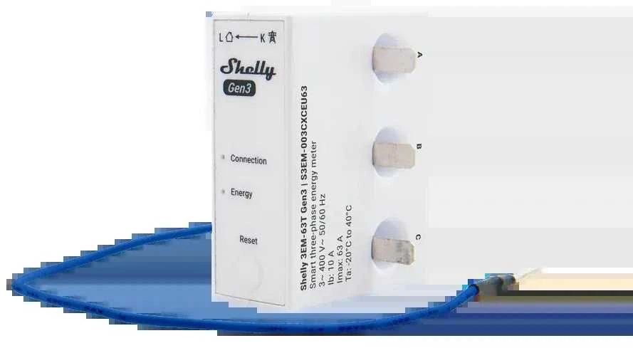 Shelly 3EM-63T Gen3 elektros sąnaudų skaitiklis