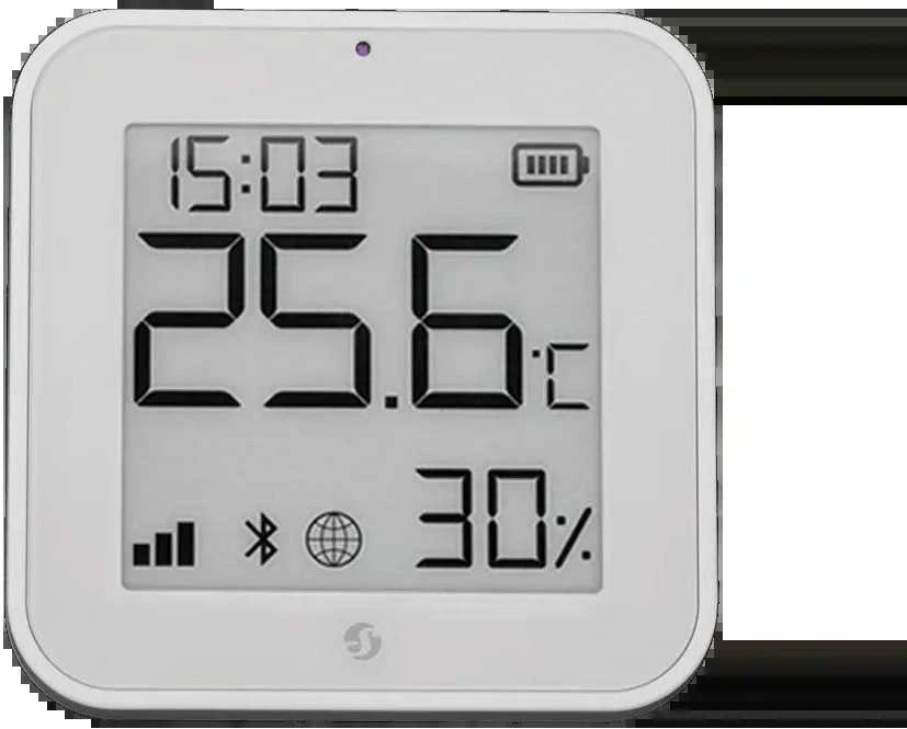 Shelly BLU H&T Ekranas ZB temperatūros, drėgmės, LUX sensorius, Bluetooth, Zigbee, Baltas