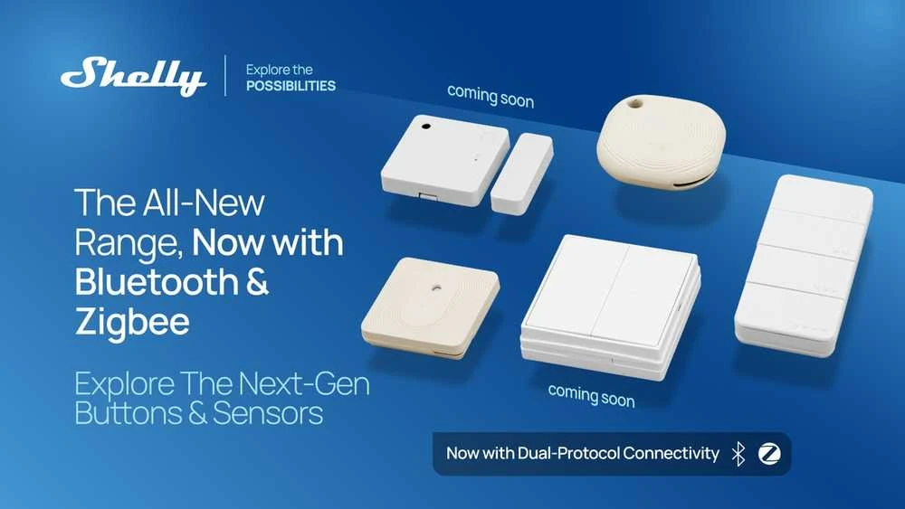 Shelly BLU H&T ZB temperatūros ir drėgmės sensorius, Bluetooth, Zigbee, Ivory