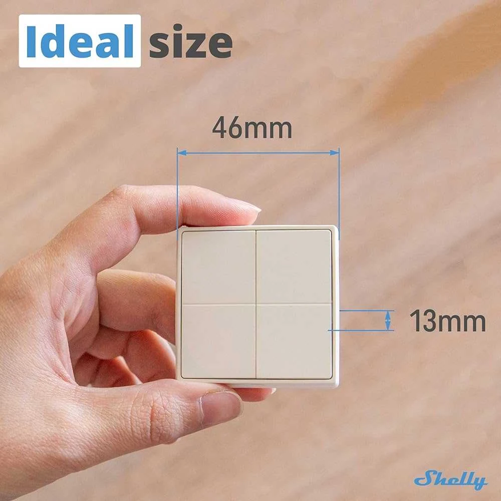 Shelly Group Išmanusis keturių mygtukų Bluetooth jungiklis Shelly BLU Wall Switch 4 (Stand alone)