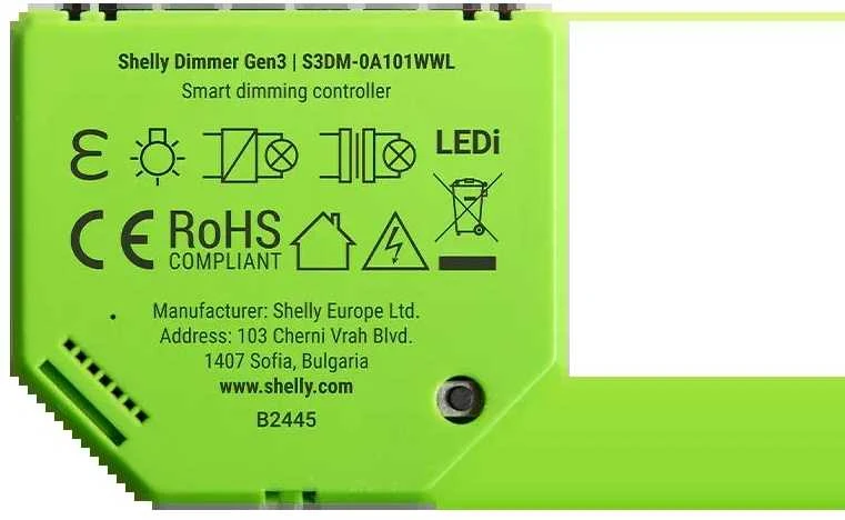 Shelly Dimmer GEN3 Išmanusis 1 kanalo wifi dimeris