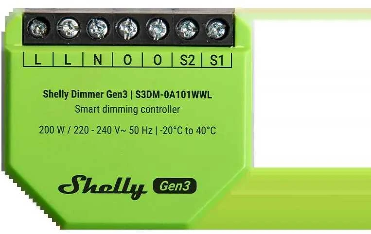 Shelly Dimmer GEN3 Išmanusis 1 kanalo wifi dimeris