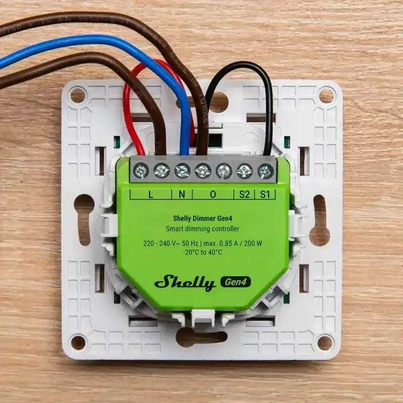 Shelly Dimmer GEN4 Išmanusis 1 kanalo Wi-Fi, Zigbee dimeris