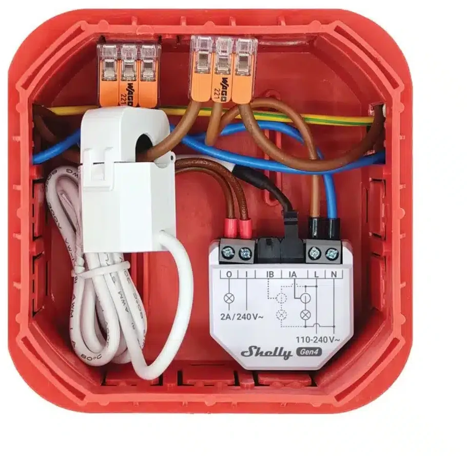 Shelly EM Gen4 išmanus dviejų kanalų elektros energijos matuoklis