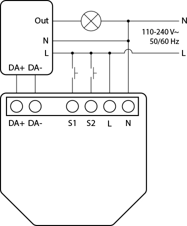 Shelly GEN3 DALI dimeris pagrindinis valdiklis (Wifi, Bluetooth)