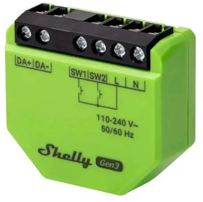 Shelly GEN3 DALI dimeris pagrindinis valdiklis (Wifi, Bluetooth)