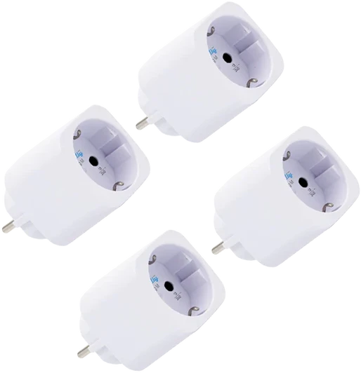 Shelly Plug M Gen3 - 4 vnt. išmanių Wi-Fi Matter kištukinių lizdų su galios matavimu (baltas)