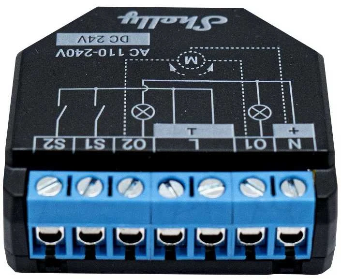 Shelly Plus 2PM 2x - 2 kanalų relė žaliuzių ir variklio valdymas su energijos matavimu Wifi Bluetooth