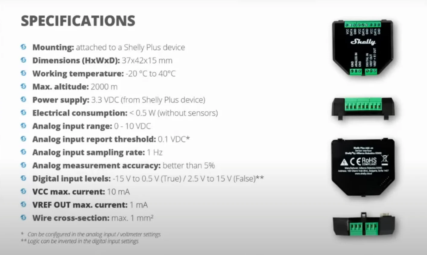 SHELLY PLUS ADD-ON priedas Plus, GEN3, GEN4 serijos relėms