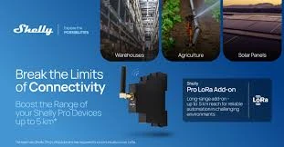 Shelly Pro LoRa Add-on priedas Shelly Pro relėms