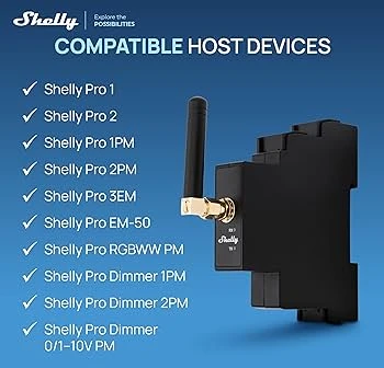 Shelly Pro LoRa Add-on priedas Shelly Pro relėms