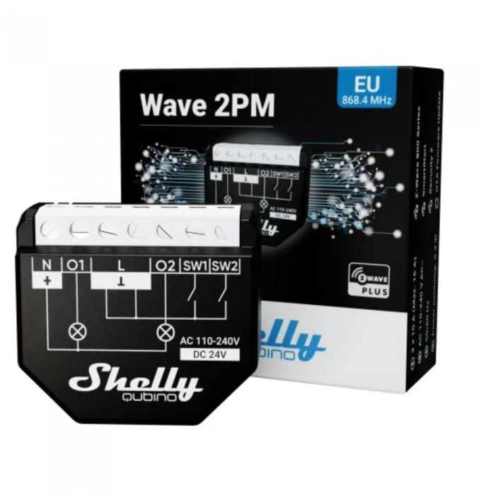 Shelly Qubino Wave 2PM Z-Wave 2 kanalų relė