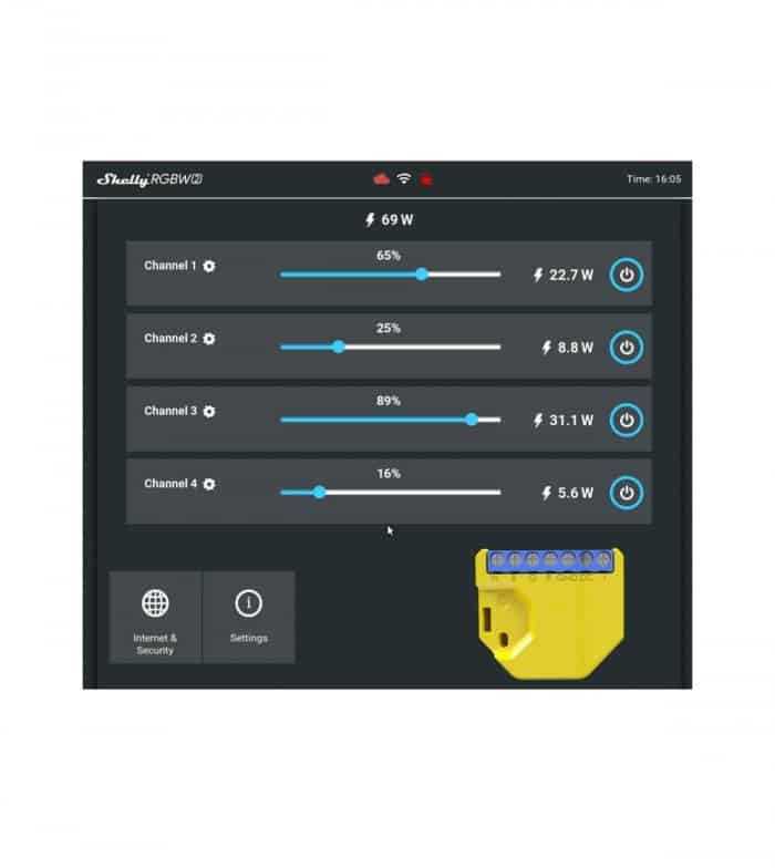 Wi-Fi valdiklis LED juostelėms Shelly RGBW2 x2