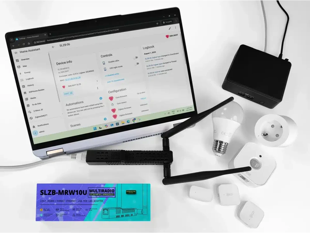 SMLIGHT SLZB-MRW10U – MultiRadio Zigbee / Thread (Matter) + Z-Wave Ethernet PoE adapteris