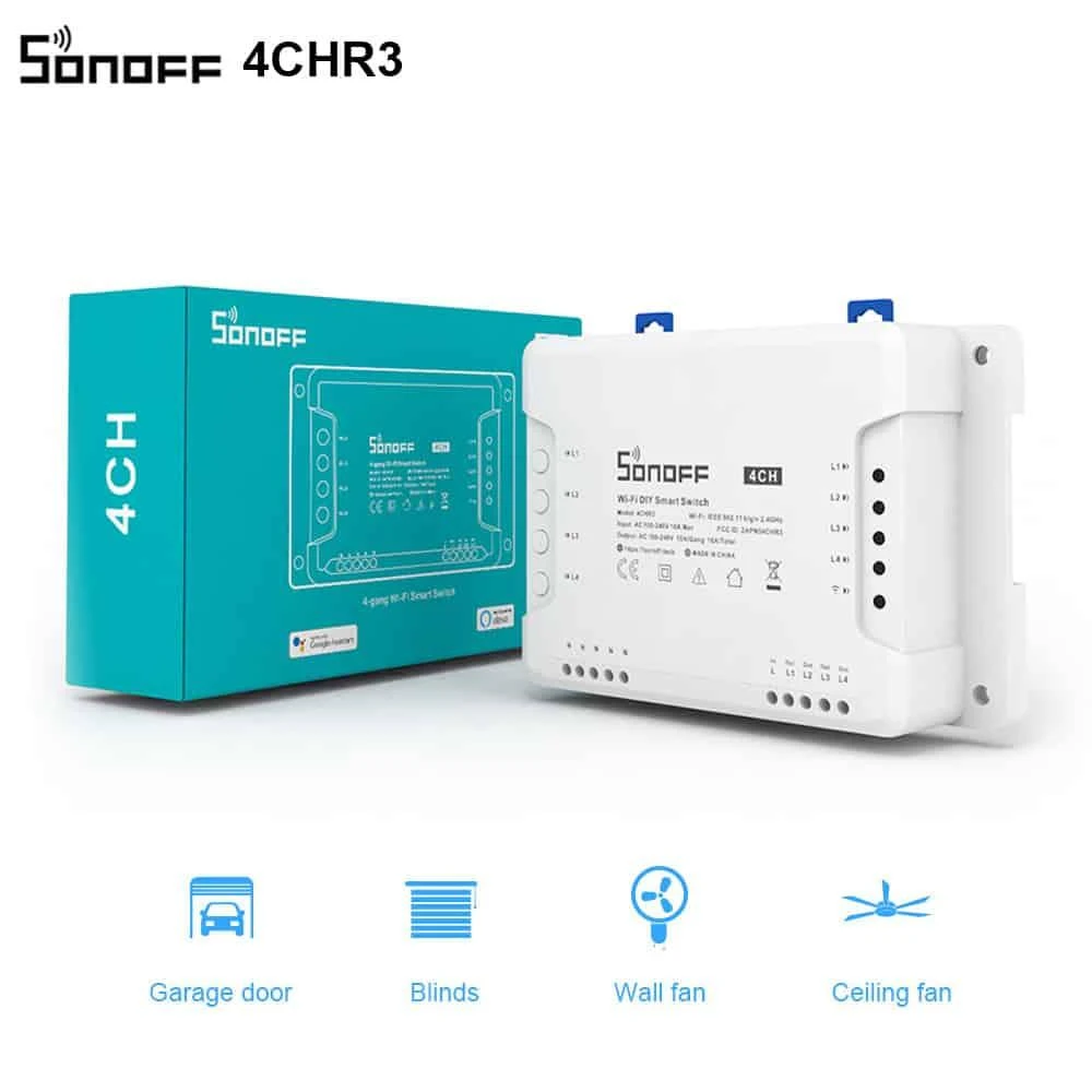 Sonoff R3 4-kanalų išmani relė valdoma WiFi 230VAC 2200W