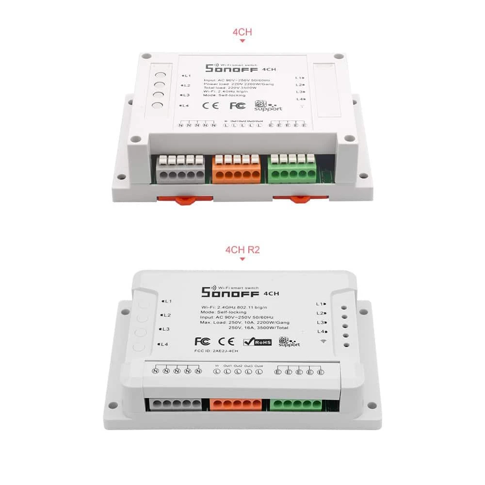 Sonoff R3 4-kanalų išmani relė valdoma WiFi 230VAC 2200W