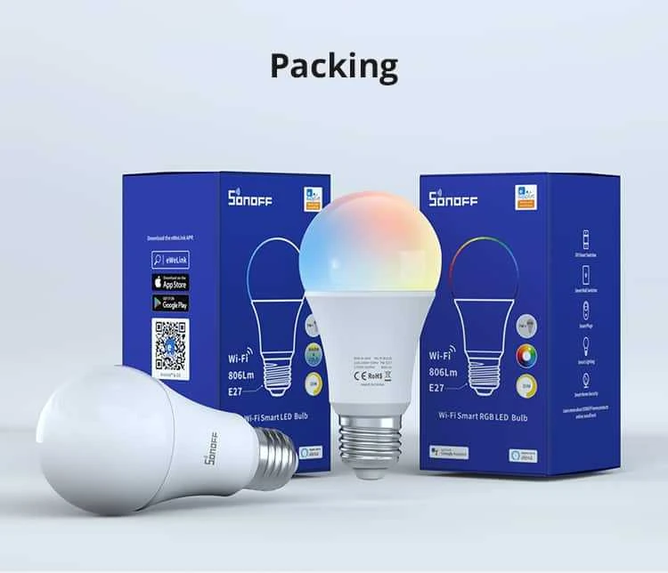 Sonoff B02-BL-A60 Išmanioji Wifi LED lemputė