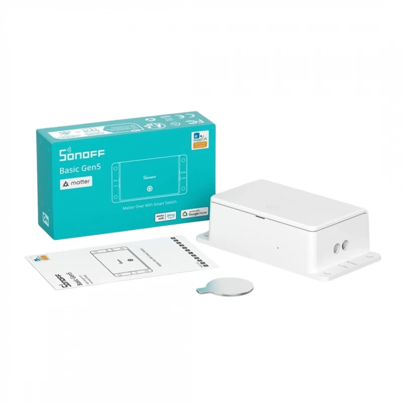 „Sonoff Basic R5 Gen5“ išmanusis WiFi jungiklis (10A, „Matter“)